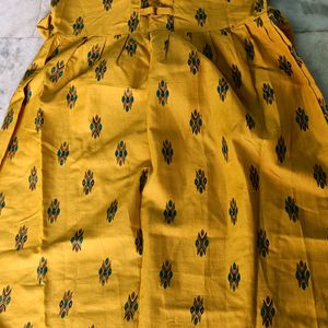 Cotton Elegant Yellow Umbrella Kurta For Women & G