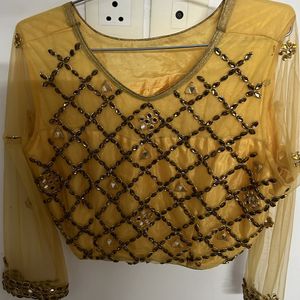 Grey And Golden Lehnga