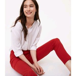 Red Trouser Pants Slim