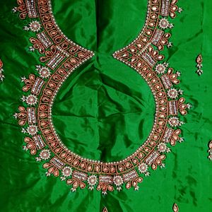 Guttapusalu Heavy Maggam Work Design Blouse Piece