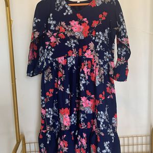 Floral Navy Blue Dress