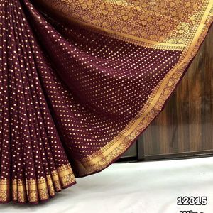 Khadi Georgette With Gold Zari