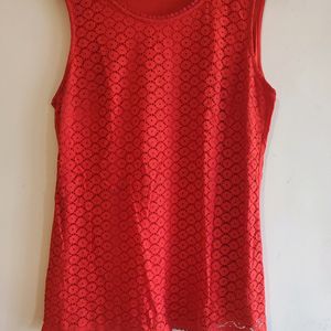 Coral Sleeveless Top