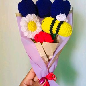 Crochet Flowers With Honey Bees