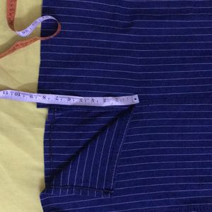Dark Blue Striped Cotton Denim Skirt W-26/28