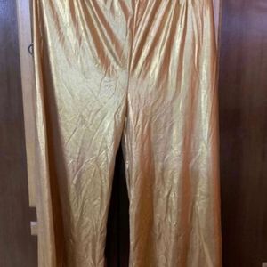 Golden Shimmer Palazzos Pants