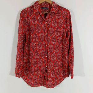 Red Printed Casual Top (Women)