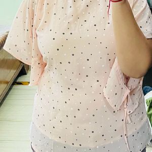 Pink Top With Beautiful Sleeves