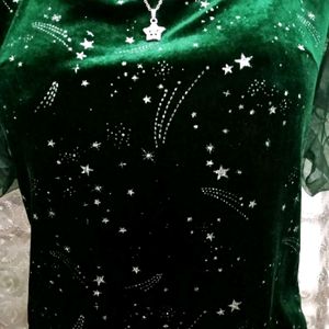 Bottle Green Embellished Shein Top✨️