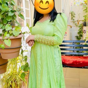 Anarkali Dress  Green Colour