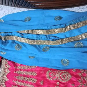 Wedding Lehenga With Long Dupatta Ghagra Style