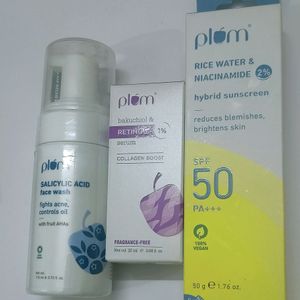 Plum Face Wash+Sunscreen+Face Serum