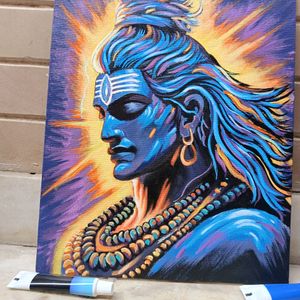 Abstract Shiv Canvas Painting