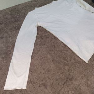 Off White Full Sleeve Winter Top