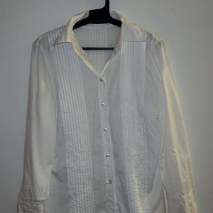 White Pleated Shirt