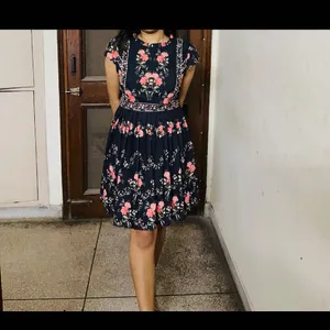 Pleated Floral Dress