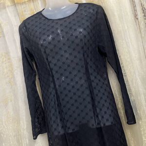 Black Georgette See Through Dress