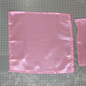 2 Pink Satin Napkins