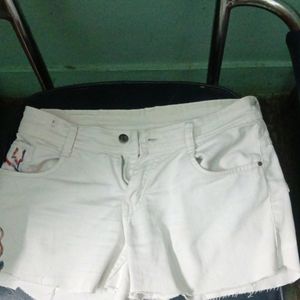 White Zola Shorts