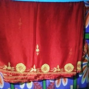 Hand Work Red Saree