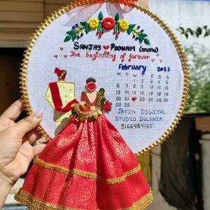 Wedding Theme Red Embroidery Hoop