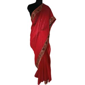 Tomato 🍅 Red Colour Saree