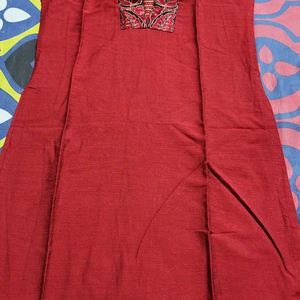 Maroon Silk Kurta