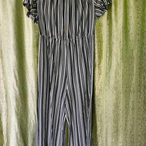 Pretty Black and White Striped Jumpsuit