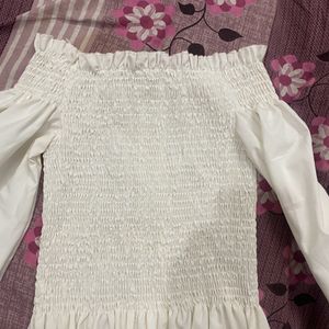 Off shoulder White Top For Women