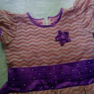 Peach Purple Frock