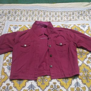 Maroon Denim Jacket