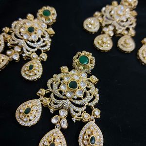 925 Silver Polki Gold Plated ChaandBali ,Jhumkas