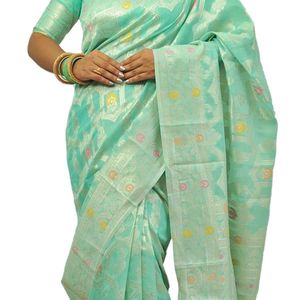 New Banarasi Soft Cotton Linen Saree