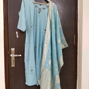 New Unused Cutdana Work Banarsi Dupatta Suit