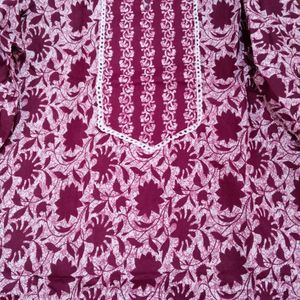 Selling Fast Pure Cotton Kurti Plazo Stitched(New)