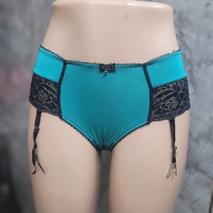 Green/Black Panty With Garter