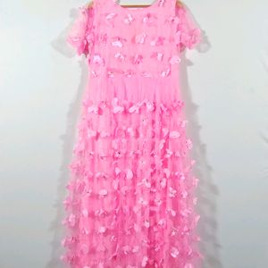 Butterfly Pink Ethnic Gown