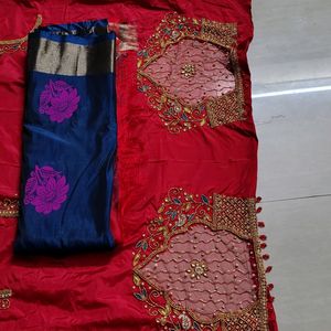 Saree With Maggam Work Blouse