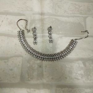 Silver Party Wear Jewellery Set