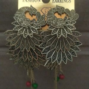 Golden Peacock Earings