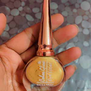 Yellow Eyeliner With Free Gift  Nail paint