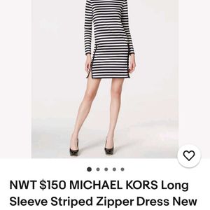 Authentic Michael Kors Striped Zipper Dress