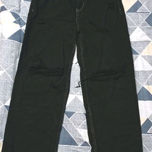 Black Rugged Straight Fit Jeans