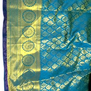 Heavy Banarasi Silk Saree..with 2 Blouses