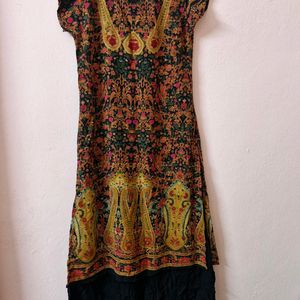 Rithaarya Black Multicolored Kurti