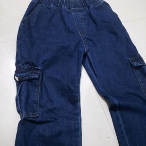 denim cargo jeans