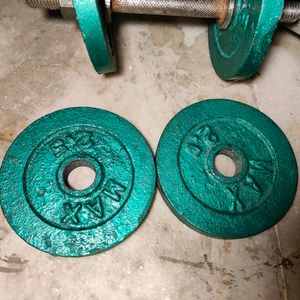 Iron Dumbbell 15kg And Rod +250 Gm