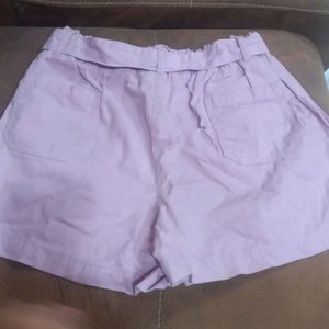 Lavender Colour Short Pant For Girls