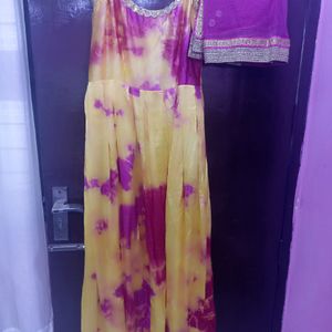 Beautiful Gown With Duppata For Haldi Ceremony