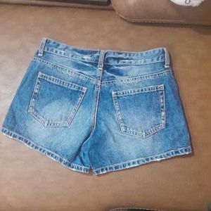 Women Blue Denim Shorts